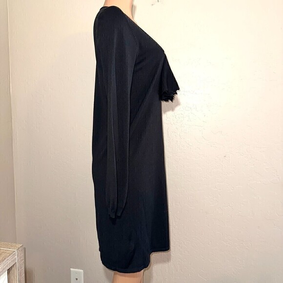 LEON MAX LIMITED EDITION SILK/NYLON LONG SLEEVES BLACK Dress Size M - Picture 2 of 7